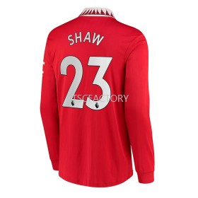 Koszulka Manchester United Luke Shaw 23 Domowe Stroje Piłkarskie 2022/23 Długi Rękaw